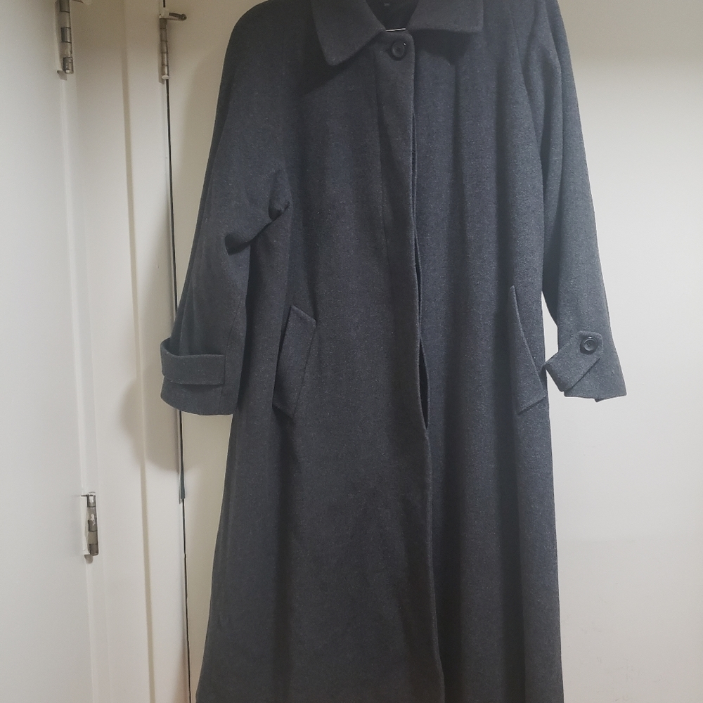 Jones New York Gray Wool Trench Coat